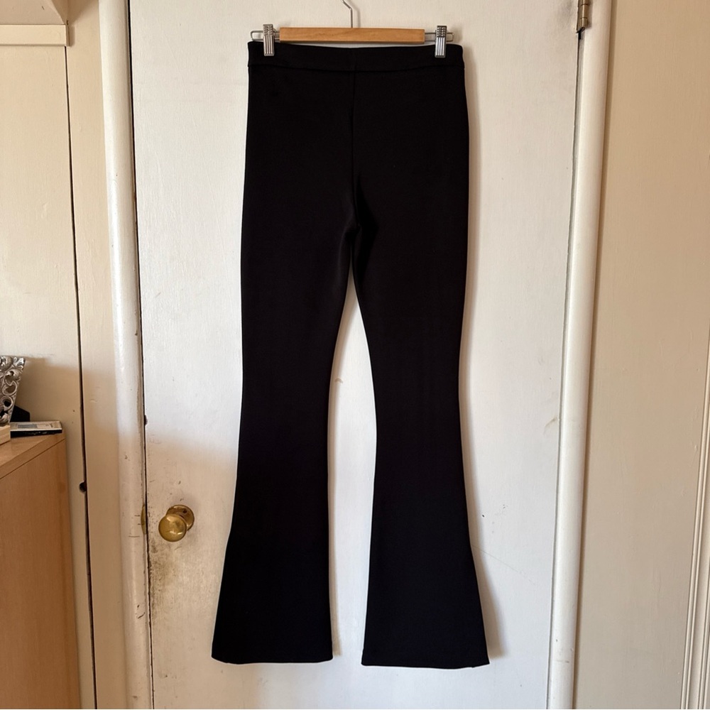 Zara Stretch Flare Split Leg Pants Black Women's Small 26